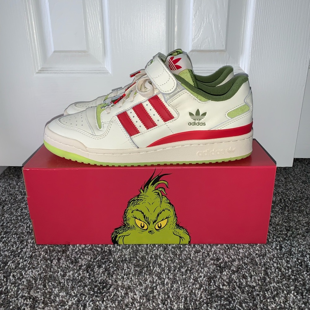 ADIDAS ORIGINALS FORUM LOW X THE GRINCH SHOES CHRISTMAS GIFT BOX BUNDLE - Picture 2 of 13